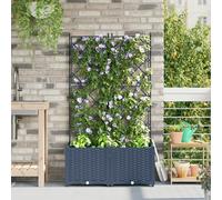 Générique Jardinière avec Treille 2 pcs Grise 80x40x143 cm,Pots & Cache-Pots,7KG-42002861