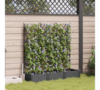 Générique Jardinière avec Treillis 3 pcs Noir 120x40x125.5 cm,Pots & Cache-Pots,7.07KG-42002839