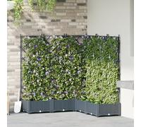 Générique Jardinière avec Treillis 5 pcs Gris Clair 120x120x125.5 cm,Pots & Cache-Pots,12.23KG-42002888