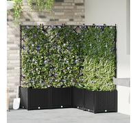 Générique jardinière avec Treillis 5 pcs Noir 120x120x143 cm,Pots & Cache-Pots,15.53KG-42002843