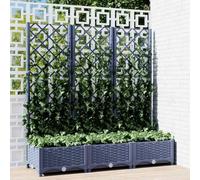 Générique Jardinière avec Treillis Bleu Gris 120x40x121,5 cm PP,Maison & Jardin,Pelouses & Jardins,Jardinage,Pots & Cache-Pots,Gris,8.79 KG,318252
