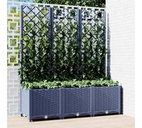Générique Jardinière avec Treillis Bleu Gris 120x40x136 cm PP,Maison & Jardin,Pelouses & Jardins,Jardinage,Pots & Cache-Pots,Gris,10.72KG,318253
