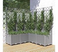 Générique Jardinière avec Treillis Gris Clair 120x120x136cm polypropylène,Maison & Jardin,Pelouses & Jardins,Jardinage,Pots & Cache-Pots,Gris,18.79KG,153278