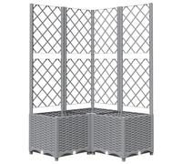 Générique Jardinière avec Treillis Gris Clair 80x80x136 cm PP,Maison & Jardin,Pelouses & Jardins,Jardinage,Pots & Cache-Pots,Gris,11.95KG,153276