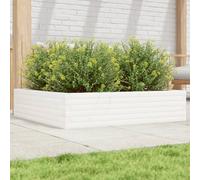 Générique Jardinière Blanc 100x100x23 cm Bois de pin Massif,Jardinage, Pots & Cache-Pots,847209