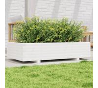 Générique Jardinière Blanc 110x60x26,5 cm Bois de pin Massif,Pots & Cache-Pots,20.2KG-847349