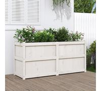 Générique Jardinière Blanc 150x50x70 cm Bois de pin Massif,Pots & Cache-Pots,29.3KG-837490
