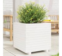 Générique Jardinière Blanc 50x50x49,5 cm Bois de pin Massif,Pots & Cache-Pots,19.2KG-3282515