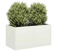 Générique Jardinière Blanc 80x40x40 cm Acier laminé à Froid,Pots & Cache-Pots,7.1KG-860669