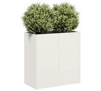 Générique Jardinière Blanc 80x40x80 cm Acier laminé à Froid,Pots & Cache-Pots,12.15KG-860711