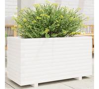 Générique Jardinière Blanc 90x40x49,5 cm Bois de pin Massif,Jardinage, Pots & Cache-Pots,3282555