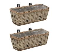 Générique Jardinière de Balcon 2 pcs Osier avec Doublure en PE 40 cm,Maison & Jardin,Pelouses & Jardins,Jardinage,Pots & Cache-Pots,Brun,1.95 KG,246828