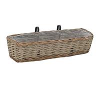 Générique Jardinière de Balcon 2 pcs Osier avec Doublure en PE 60 cm,Maison & Jardin,Pelouses & Jardins,Jardinage,Pots & Cache-Pots,Brun,2.55kg,246829