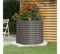 Générique Jardinière de Jardin Acier Enduit de Poudre 80x80x68 cm Gris,Maison & Jardin,Pelouses & Jardins,Jardinage,Pots & Cache-Pots,Gris,6.86 KG,318859