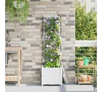 Générique Jardinière de Jardin avec treille Blanche 40x40x143 cm,Pots & Cache-Pots,4.03KG-42002904