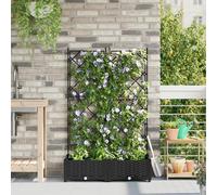 Générique Jardinière de Jardin avec Treillis 2 pcs Noir 80x40x125.5 cm,Pots & Cache-Pots,4.82KG-42002837