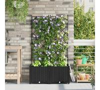 Générique Jardinière de Jardin avec Treillis 2 pcs Noire 80x40x143 cm,Pots & Cache-Pots,7KG-42002838