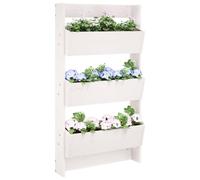 Générique Jardinière Murale 3 Niveaux 60x18,5x110 cm Blanc pin Massif,Pots & Cache-Pots,9.45KG-825115