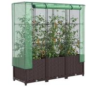 Générique Jardinière surélevée avec Housse Aspect rotin 120x40x138 cm,Pots & Cache-Pots,10.12KG-4015801