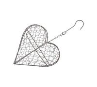 Générique Jardinière Suspendue en Fer Forgé de Cœur Panier Décoratif pour Plantes Succulentes Finition Rustique Patinée Pot Mural Polyvalent pour Intérieur et Extérieur Décoration