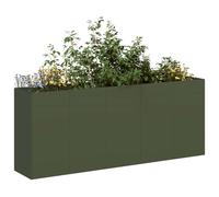 Générique Jardinière Vert Olive 200x40x80 cm Acier laminé à Froid Maison & Jardin Pelouses & Jardins Jardinage Pots & Cache-Pots (Poids 25.55KG)