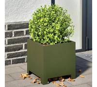 Générique Jardinière Vert Olive 30x30x30 cm Acier,Pots & Cache-Pots,3.33KG-851191
