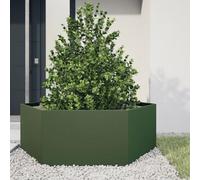 Générique Jardinière Vert Olive hexagone 138x120x45 cm Acier,Pots & Cache-Pots,11.62KG-851139