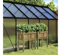Générique Jardinières 2 pcs avec Pieds Bois de pin imprégné,Maison & Jardin,Pelouses & Jardins,Jardinage,Pots & Cache-Pots,16.7 kg,Brun,837563