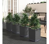 Générique Jardinières 4 pcs Noir 30x30x37 cm polypropylène Maison & Jardin Pelouses & Jardins Jardinage Pots & Cache-Pots (Poids 8.65KG)
