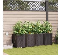 Générique Jardinières avec système d'irrigation 4 pcs Marron,Pots & Cache-Pots,12.63KG-42002834
