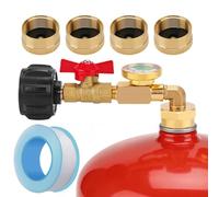 Générique Jauge de Niveau de Propane - 280 g | Connecteur de Compteur de gaz | Indicateur de Pression | Outil de du Niveau en Laiton | Kit de connecteur Adaptateur | Dispositif de sécurité pour poê