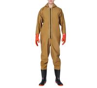Générique Jaune,44, Homme Femme Général PVC Sexy Tout Compris Étanche À l'eau Fermeture Éclair Siamois Entrer dans l'eau Chaussures d'eau Pantalon De Pluie Attraper du Poisson Pantalons