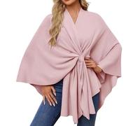 Générique Jaune Et Noir Shawl Soft Open Front Poncho Sweater For Spring Fall Winter Écharpe De Naissance (Pink, One Size)