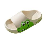 Générique Jaune Fille Plage en Plein Respirant antidérapant Doux épais Fond Diapositives Pantoufles Dessin animé Mignon Jardin Chaussures Fille Bleu Bout Classique (White, 25 Toddler)