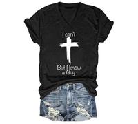 Générique Je ne peux pas, mais je connais un gars qui peut s'amuser avec un t-shirt à col en V mais je connais UN T-shirt Guy pour femme, Noir , S