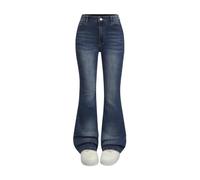 Générique Jean à Evasé Fille Y2k Haute Taille Bootcut Trompette Pantalon en Denim à Pattes d'Eléphant Stretch Ceinture Jean en Denim avec Poches Ado Streetwear 6-14 Ans