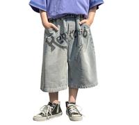 Générique Jean Baggy Ado Garcon Pantalon Jogger Denim Facile À Enfiler Garçon Slim Fit Tapered Jeans 5 Ans Regular Enfant 6 Effet Délavé Années 90 Hip Hop Streetwear (Bleu Clair,5-6 Ans)