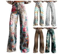 Générique Jean Baggy Femme y2k année 80 Vintage Jean Taille Haute Jambe Large Longue Pantalon Large Femme Fluide Grande Taille Semi-évasée en Denim jeam Wide Leg Ample Hanche Classique Pants (M)