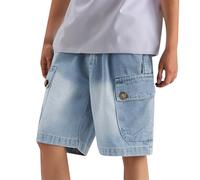 Générique Jean Baggy Garcon - Boys Denim Shorts Elastic Waist Casual Comfortable Kids Pants for Daily Wear School Play Spring Summer Fall Outfit