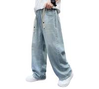 Générique Jean Baggy pour Garçon Enfants Loose Pant Kids Pull-on Skinny Noir Garcon 8 Ans Pantalon Ete 4 L'Automne Cargo Rétro Style Années 90 Hip Hop Streetwear Cadeaux (Bleu,11-12 Ans)
