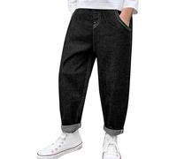 Générique Jean Cargo Baggy pour GarçOns,Ceinture éLastique Middle and Large Pant Pantalon GarçOn avec Taille éLastique Extensible Mode Denim pour Le Printemps Et L'Automne Jeans Garcon 10 Ans