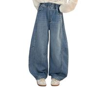 Générique Jean en Denim pour Fille, Coupe Ample, Jambes Larges, Stretch Doux, idéal,Coupe Ample et Arrondie | Jambes Larges | Denim Stretch Doux | Confortable au Quotidien | Idéal pour l'école