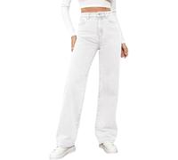 Générique Jean Femme Taille Haute Coupe Droite Straight Jeans Baggy Jambes Larges amincissantes avec Tous Les Pantalon Automne Hiver Elastique Classique en Denim Jean Coupe