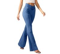 Générique Jean Femme Taille Haute Elastique Et Bootcut, Pantalon Femme Taille Elastique Jean Flared Hanche, Pantalon Fluide éTé Chic Et Elegant Denim DéContracté Jeggings Extensible