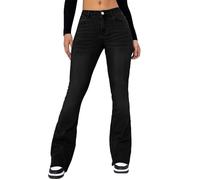 Générique Jean Femme Taille Haute Grande Taille Jeans Baggy Coupe Bootcut avec Tous Denim Pantalon Flare Larges Elastique Classique Délavé Pantalons Slim Push Up Décontracté Vintage