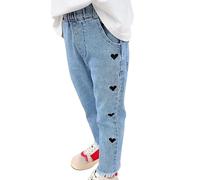 Générique Jean Fille,en Taille élastique pour Enfant en Bas âge, de Jogging d'été pour garçons et, Bas Droit Unisexe sous-vêtements (Red, 18-24 Months)