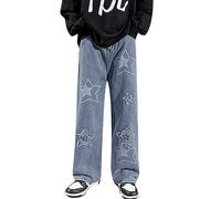 Générique Jean Homme Regular, Jean brodé pour Hommes, Pantalon Ample à Cinq Pointes, Pantalon Large à Jambes Droites, Automne et Hiver