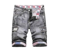 Générique Jean Homme Slim - Short En Denim DéContracté Pour Hommes Jean DéContracté Imprimé En DéTresse Lavé à La Mode Pantalon Court Homme