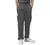 Générique Jean Noir pour Homme Fit Mens Athleisure and Fleece Bunched Feet Multi Cargo Pants Cadeau Musique Homme (Dark Gray, S)