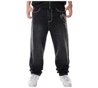 Générique Jean Regular Homme,Pantalon De Skateboard De Danse De Rue pour Hommes Jean Ample Hip Hop